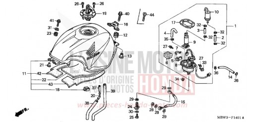KRAFTSTOFFTANK (2) CBR600FR1 de 2001